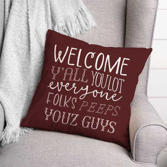 18" x 18" Welcome Y'all Versatile Throw Pillow